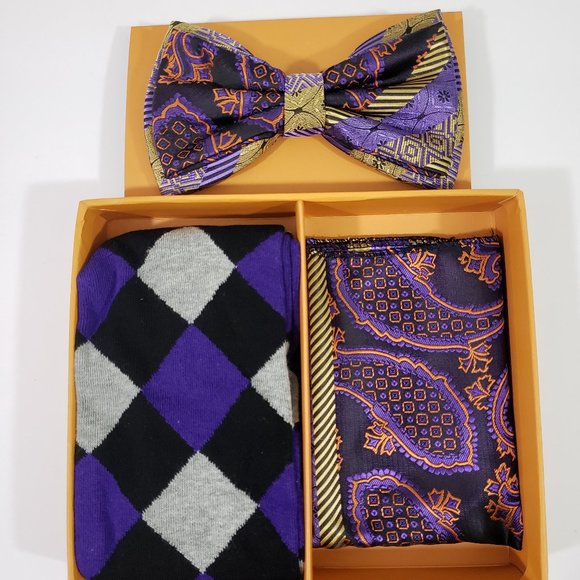 R. Lewis Other - Bow Tie Hanky Socks Box Set by R Lewis RGB003 Plum